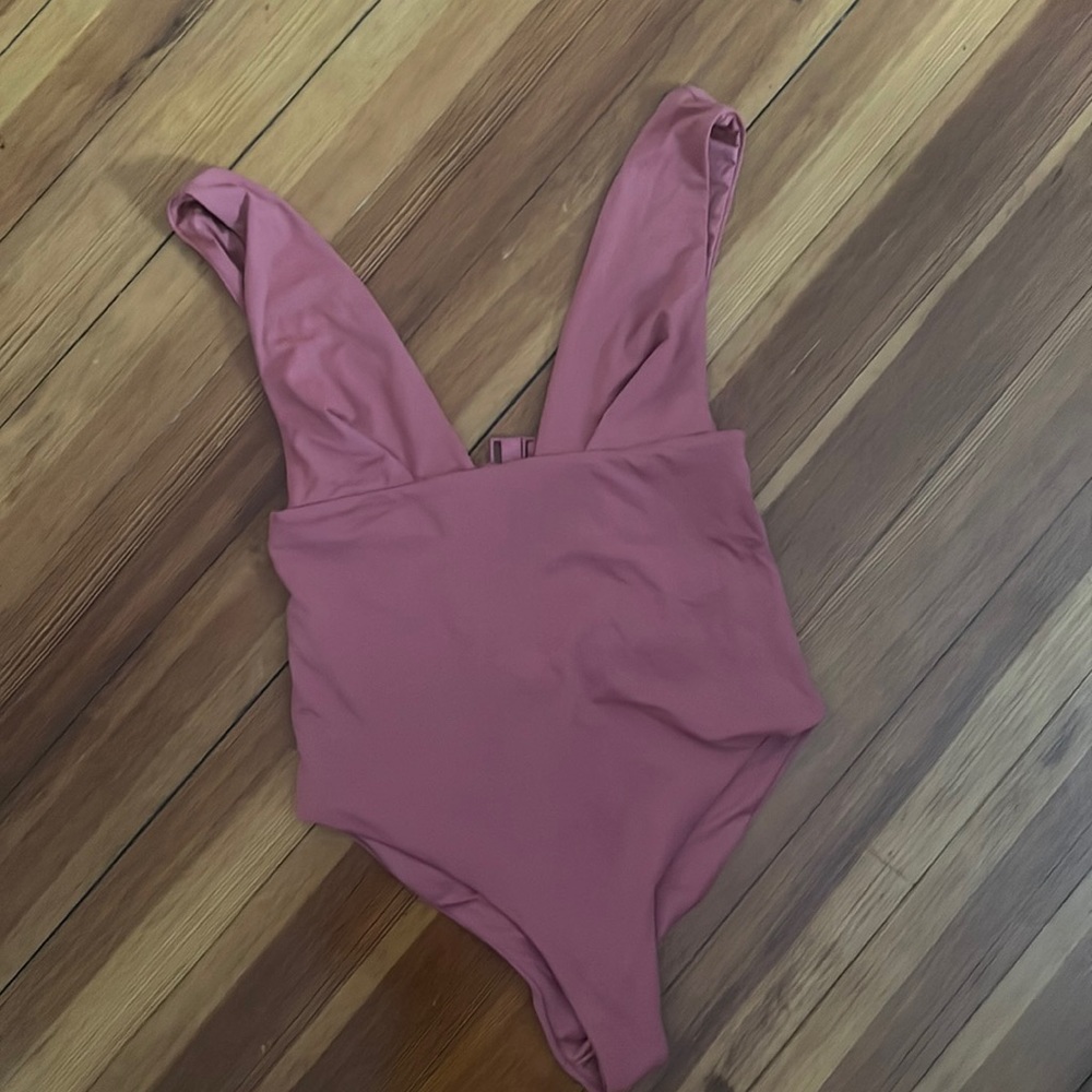 Zara One Piece Plunge V Neck Bikini